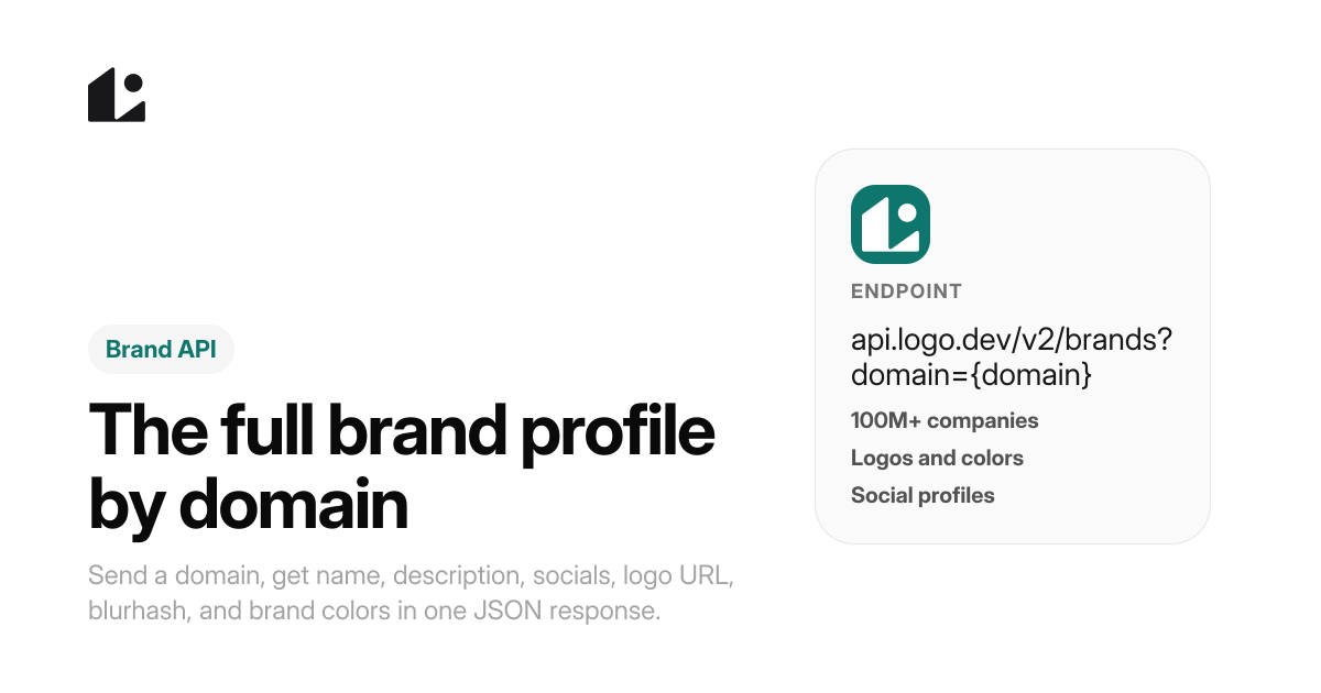 Brand API: Full Company Profiles from Any Domain - Logo.dev